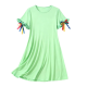 Mint Green Ruffled Sleeve Dress with Colorful Ribbon Accents